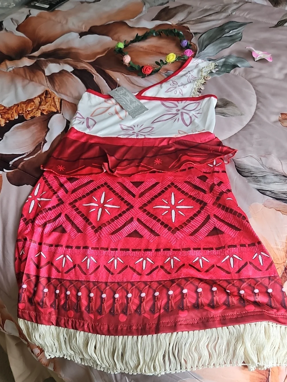 Halloween Costume Kids Moana  Disney Girl Or Boy Size 8/10 Red White